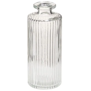 Deko Glasflaschen Mini Vasen Retro-Stil H13cm 6er Set Klar - Bild 1 von 3