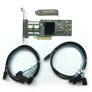 LSI SAS 9210-8i 8-port 6Gb/s PCIe x8 HBA RAID + SAS SFF-8087 to 4x SATA Cable - Picture 1 of 8