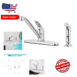 1.8 GPM Polished Chrome Kitchen Faucet with Integrated Side Spray - Widespread - Picture 1 of 9