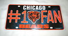 Chicago Bears #1 Fan Embossed Metal License Plate #3 - New