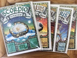 Carta regalo zodiaco astrologia vintage con pietra nascita Scorpione altri - Foto 1 di 12
