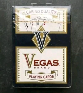 Vtg NOS Casino Quality Vegas Brand Playing Cards Deck Blue NEW Sealed - Picture 1 of 4