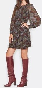 NEW $398 Joie Size M Medium Donetta Floral Long Sleeve Silk Dress NWT - Picture 1 of 8