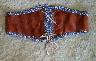 XS Granate y Azul Marino Cinch Cinturón Corsé Con Cordones Bruja LARP Renfest Foto 1 de 3