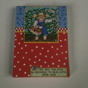 NEW! Mary Engelbrett Notepad Magnetic Close 60 Sheets "If You Pray For Rain" - Picture 1 of 9
