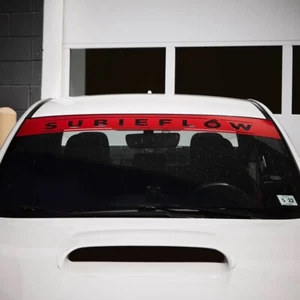 SubieFlow Banner reverse cut Visor Decal for windshie stickers Red Banner 123 - Picture 1 of 2