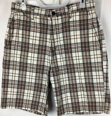 Pantalones cortos a cuadros Sonoma Life + Style beige/marrón para hombre talla 32 RN 73277 100 % algodón Foto 1 de 4