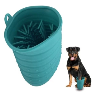 2-in-1 Dog Paw Cleaner Cup - Portable Pet Foot Plunger Washer,Soft Silicone,Blue - Picture 1 of 5