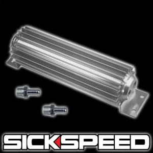 POLISHED 12 INCH ANODIZED ALUMINUM DOUBLE PASS FINNED OIL COOLER CAR TRUCK P5 - Picture 1 of 1