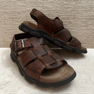 CLARKS ACTIVE AIR Men's BROWN Leather Open Toe Slingback Fisherman SANDALS 11M - Picture 1 of 11