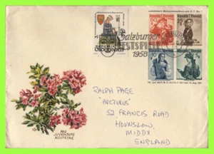 Austria 1958 copertina cartoleria postale con Festival di Salisburgo annullare - Foto 1 di 1
