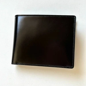 CYPRIS Authentic Leather Bifold Wallet Oil Shell Cordovan Black Good Condition - Picture 1 of 10