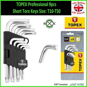 TOPEX Profesional 9 piezas Llaves Torx Cortas Tamaño: T10-T50 - Imagen 1 de 4