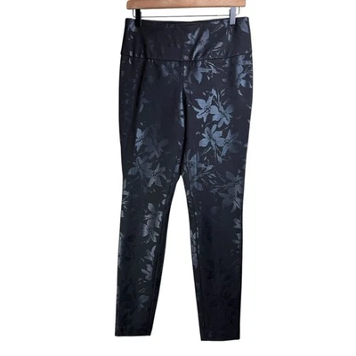 Soft Surroundings S Twilight Black Ponte Knit Embossed Skinny Pants Leggings - Image 1 of 4