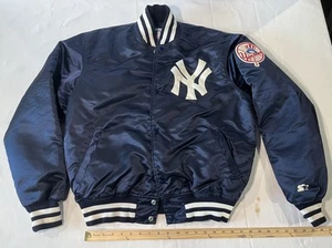 Chaqueta de béisbol satinada vintage de los 80 Starter New York Yankees MLB para hombre talla grande - Imagen 1 de 11