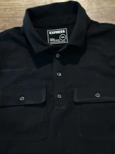 Express Poloshirt Herren kleine schwarze Tasche Kurzarm Stretch feuchtigkeitsableitend - Bild 1 von 4