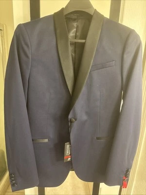 JF J.Ferrar Evening Edition Slim Blazer Blue Black 42 S $170 - Image 1 of 4