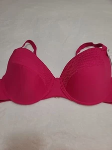 NWT TIME AND TRU Summer Fuschia Molded Cups Underwire BikiniTop; Sz 3X (24W-26W) - Picture 1 of 24