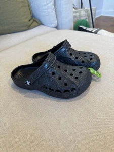 Zoccolo Crocs Baya Glitter Nero, Donna Taglia 6, Nuovo con etichette - Foto 1 di 8