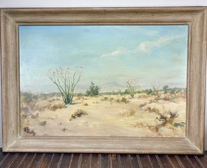 F. M. Moore 'Ocotillo in Bloom' Oil on Board Painting 20x30 Southwest Landscape - Picture 1 of 11