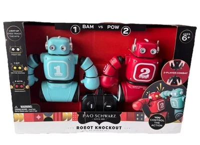 FAO Schwarz Bam vs Pow Robot Knockout RC Boxing Set 2 Player Combat New - Image 1 of 4