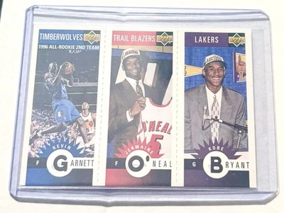 1996-97 Upper Deck Kobe Bryant, Kevin Garnett, Jermaine O'Neal M129-158-139 (RC) - Image 1 of 2