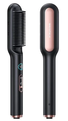 Wavytalk Hair Straightener Brush, Sleek Sweep Ionic Straightening Brush, Pink - Image 1 of 4