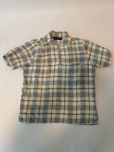Used Neighborhood 1/4 Button Shirt - White and Blue - Size XL - Picture 1 of 4