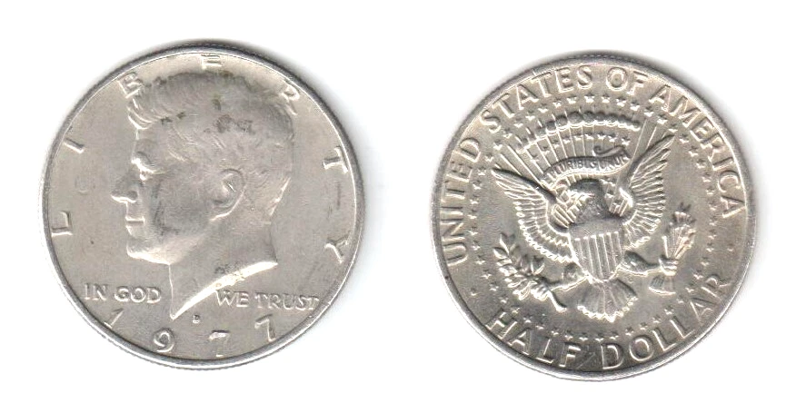 1977-D KENNEDY HALF DOLLAR AVERAGE CIRCULATED **FREE SHIPPING** - Image 1 of 1