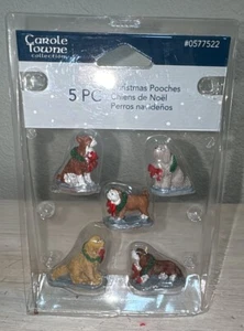Lemax Christmas Pooch -Holiday Village Accent, Set of 5 Decorative Dogs 2013 NEW - Picture 1 of 18