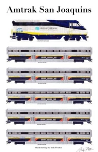 Póster Amtrak California San Joaquins 11""x17"" firmado por Andy Fletcher - Imagen 1 de 1