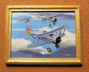 Gloster Gladiator - framed 78x62mm - original Tom Thumb card - Picture 1 of 5