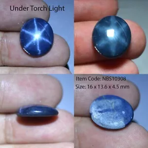 11.35 Ct 16x13.6 MM Natural Blue Star Sapphire 6 Rays Cabochon VDO NBS10308 - Picture 1 of 6