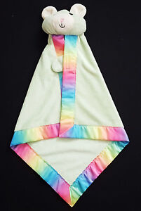 Teddy Bear Baby Security Blanket Plush Minky Lovey LGBTQ Rainbow Pride Handmade?