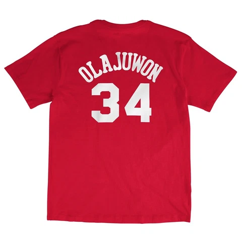 Hakeem Oajuwon Houston Rockets NBA Mitchell & Ness Red Hardwood Classics Shirt Cover
