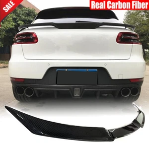 For Porsche Macan SUV 2014-2020 Real Carbon Fiber Rear Trunk Middle Spoiler Lip - Picture 1 of 12