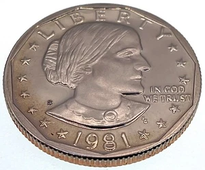 1981 S Susan B Anthony $1 - First S (Type 1, Rounded) Proof (SKU 9) - Picture 1 of 4