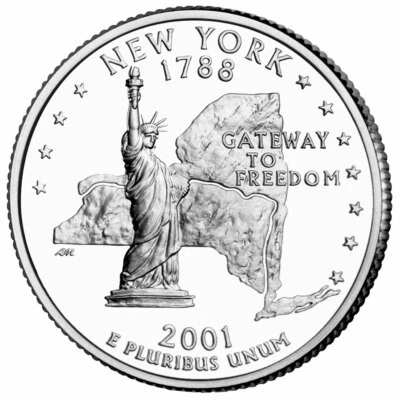 2001 P - New York - State Quarter - Image 1 of 2