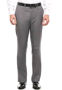 Geoffrey Beene Herren Modern Fit dezente Streifen Hose grau 46 W x 30 L - Bild 1 von 3