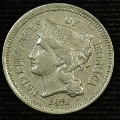Three Cent Nickel. 1873 Extra Fine.  Lot # 9049-262-617 - Image 1 of 2