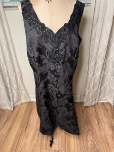 VTG Y2k Scott McClintock Brocade Midi Dress Beaded 16W Whimsigoth fairy grunge - Picture 1 of 21