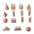 15x Wood Geometric Solids Educational Toy Stacking Toy for Ages 2+