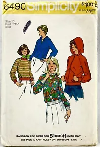 1974 Simplicity Sewing Pattern 6490 Womens Unlined Jacket & Top Sz 10 Vntg 16306 - Picture 1 of 2