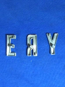 1959 Mercury Letters script, Partial Letters E, R, and Y JA60 - Picture 1 of 6