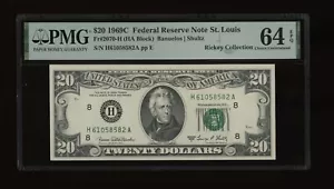 DBR 1969-C $20 FRN St. Louis Fr. 2070-H PMG 64 EPQ Serial H61058582A - Picture 1 of 2