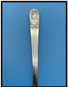 Vintage 6" George Washington Silverplate Souvenir Spoon WM Roger Mount Vernon - Picture 1 of 8