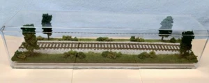 HO SCALE 16" SINGLE TRACK HO TRAIN DISPLAY CASE -SUMMER SCENE FOR ANY HO - Picture 1 of 12