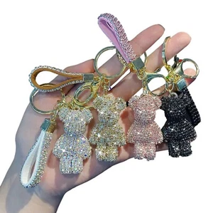 Steinfixx® - Edler Glitzerbär Schlüsselanhänger | Strass | luxuriös | Goldfarben - Bild 1 von 36