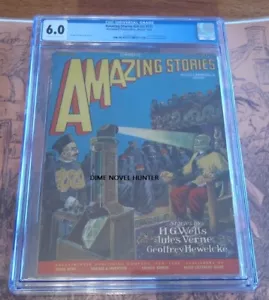 AMAZING STORIES #24 MARZO 1928 CGC 6.0 PULP MAGAZINE H G WELLS JULES VERNE - Foto 1 di 3