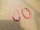 Costume Jewellery Two Pink Chocker Style Necklaces